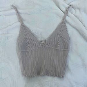 Pacsun sand ribbed crop top